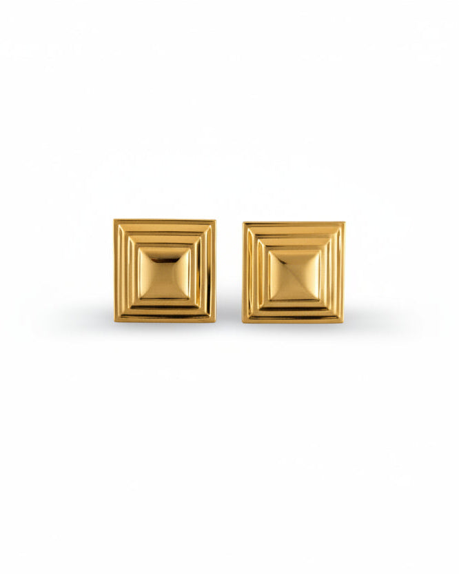 Siente Gold Square Statement Earrings | Cold Edges – COLD EDGES JEWELLERY