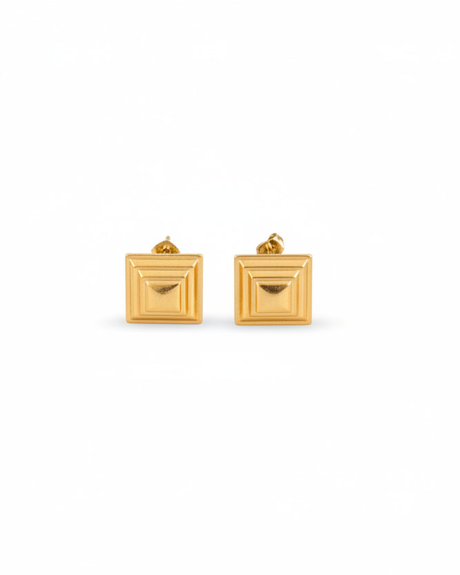 Siente Petite Gold Square Earrings | Cold Edges – COLD EDGES JEWELLERY